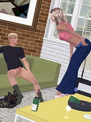 Devouring studs stuff girls` mouth and taut shaven purulent at erst